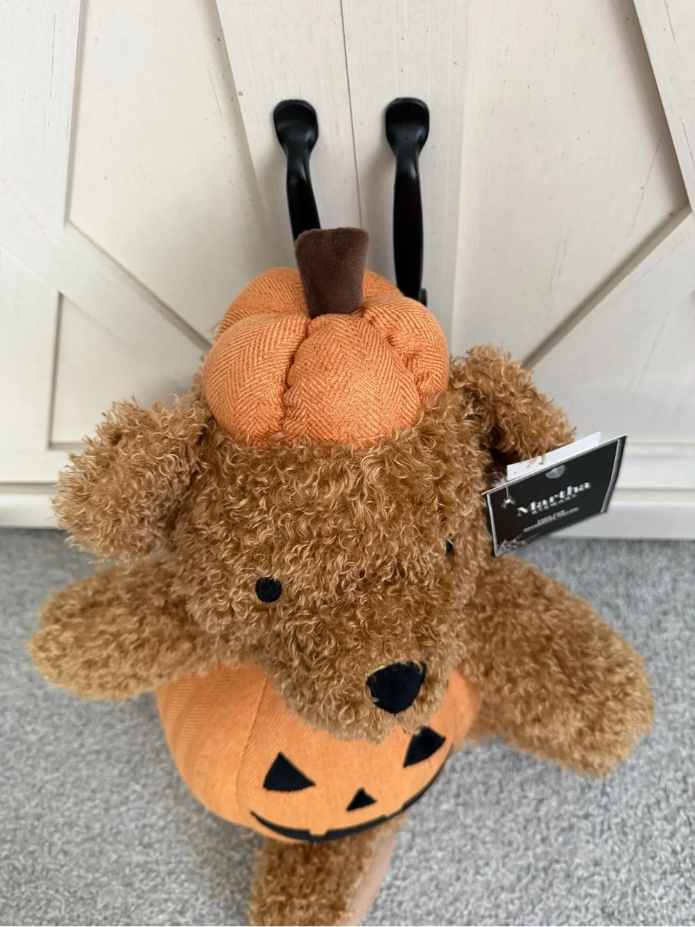 Martha Stewart Halloween Pumpkin Teddy Bear Plush Pillow